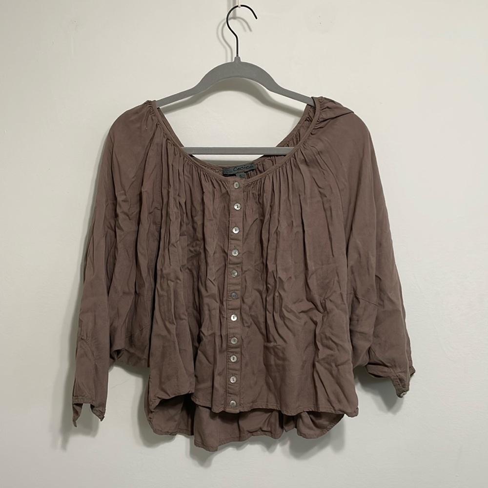 Cecico Brown Button Down Blouse